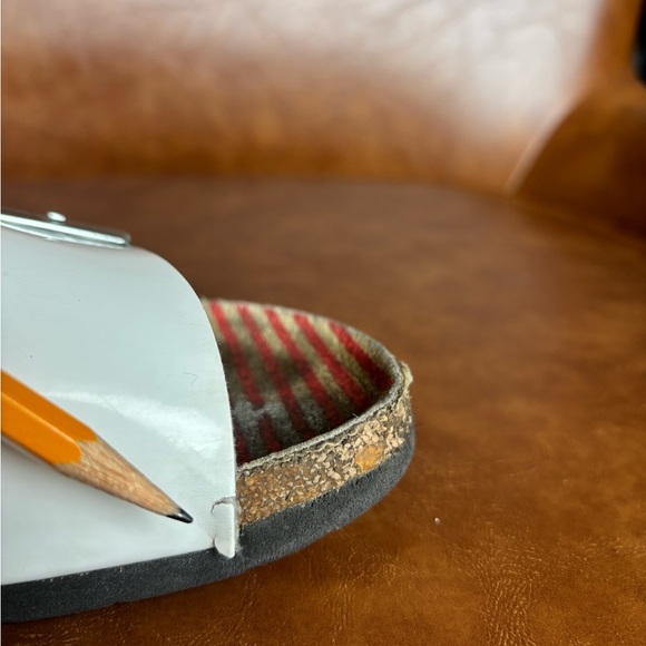 Birkenstock Arizona Patent Leather White Slide Sandals Vacation Preppy size 37 - Picture 10 of 10